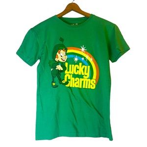 Tee Luv green crew neck short sleeve graphic tshirt xs extra small lucky charms